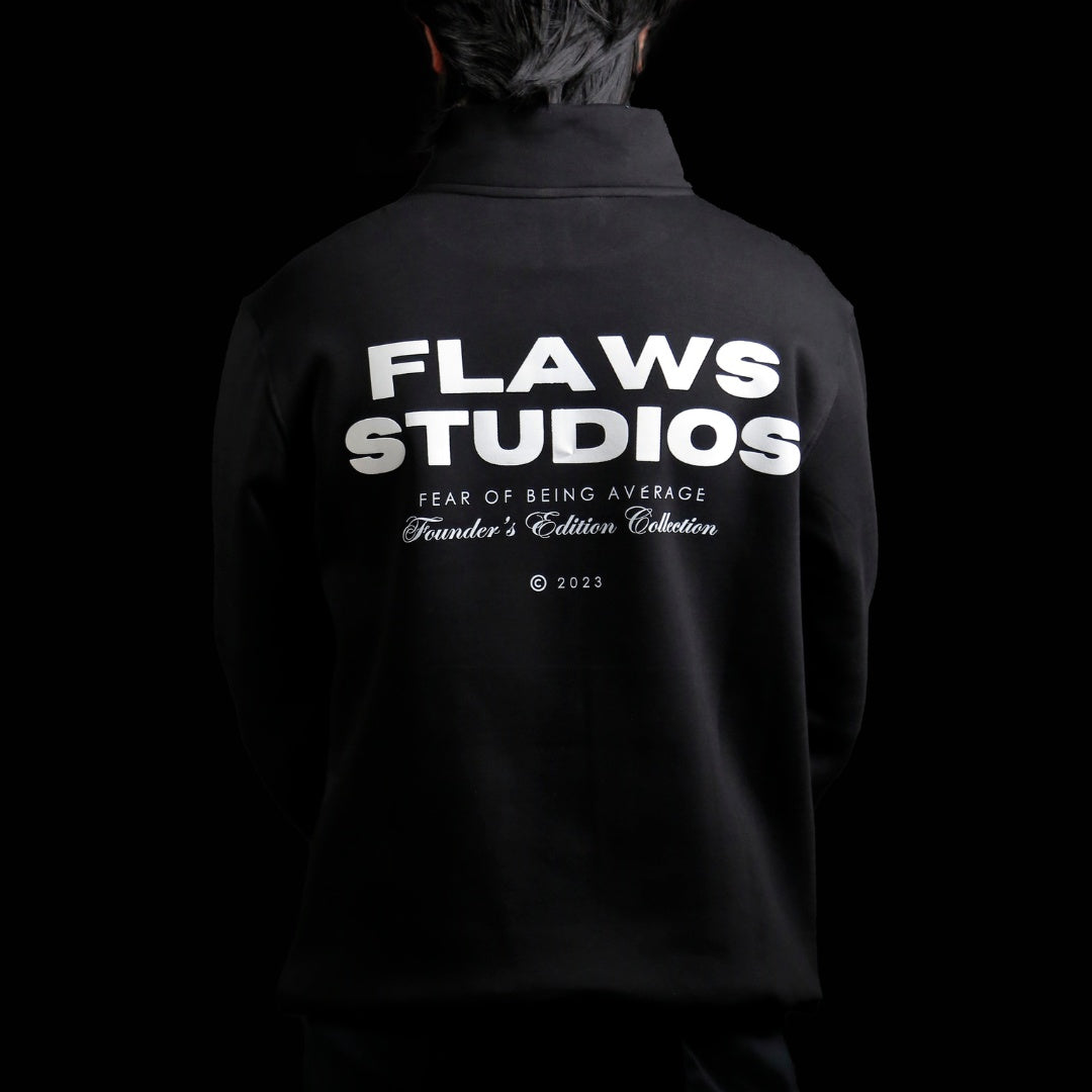 Flaws Studios Zipper Polo- Black